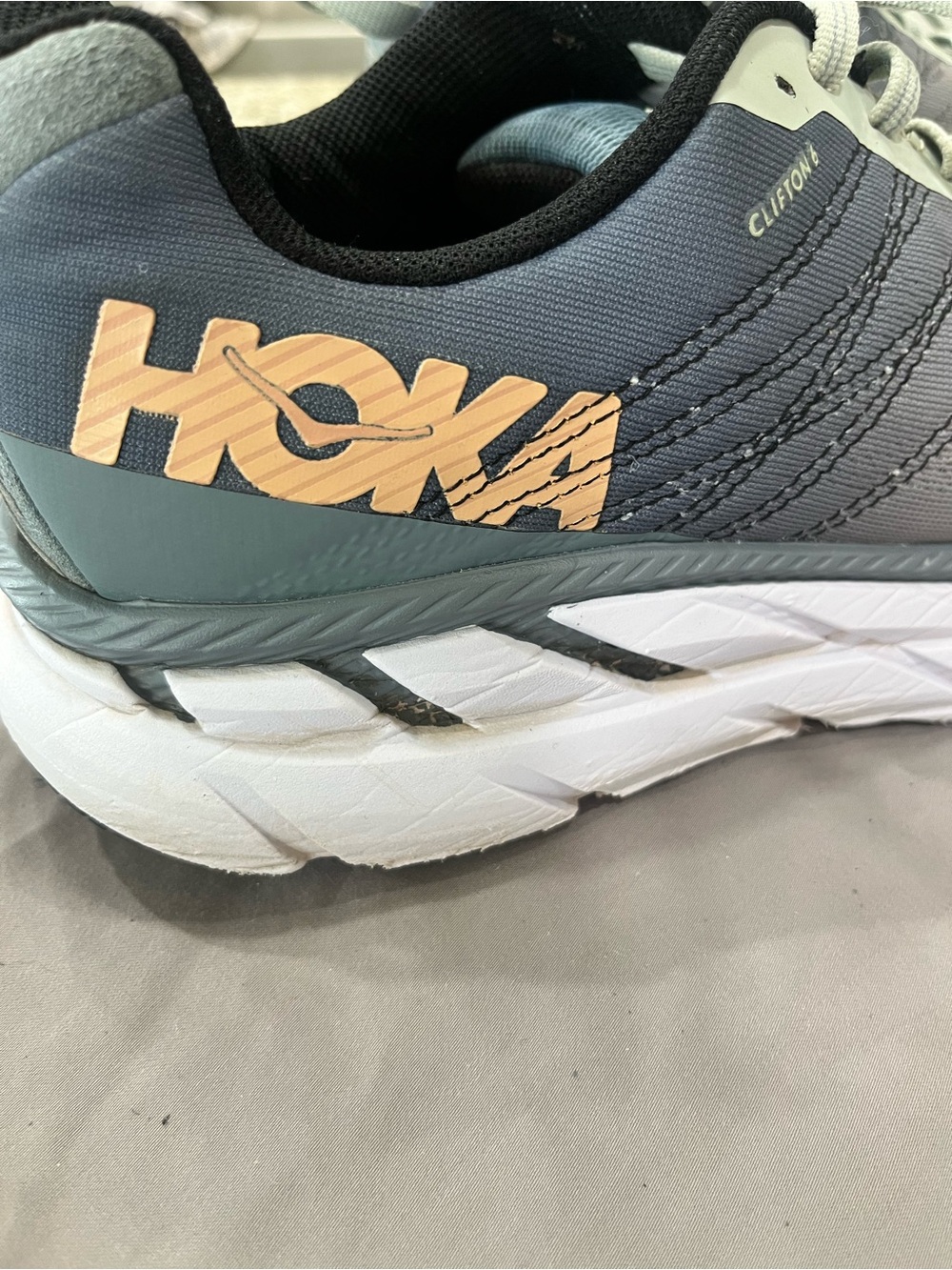 Hoka One One Black with Blue Logo Running Shoe Interior - Picture 3 of 7